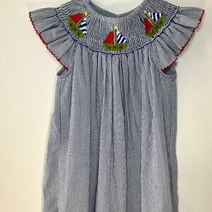 Candyland smocked sailboat dress